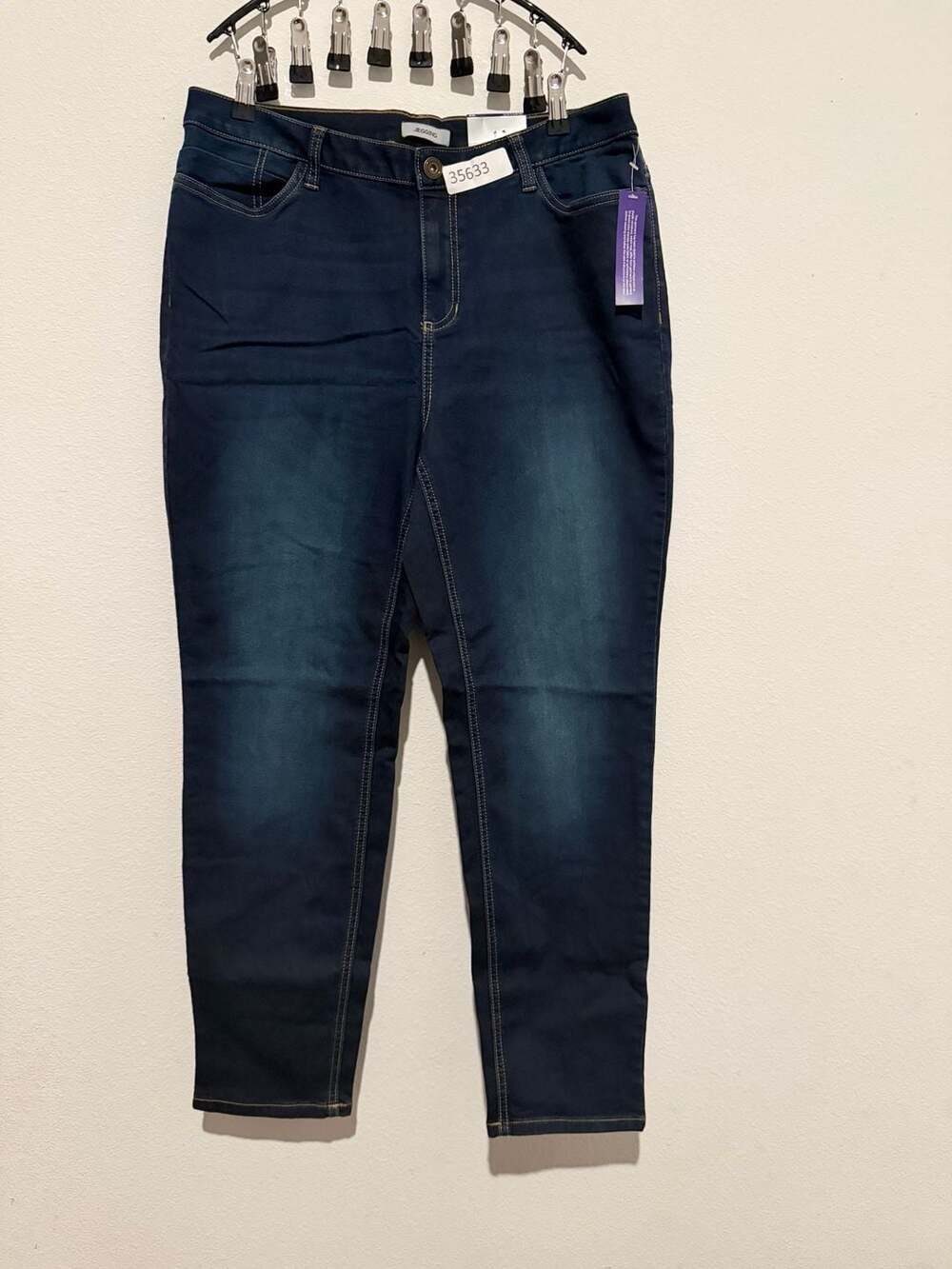 Catherines Jeggings Dark Blue Mid Rise Skinny Jeans